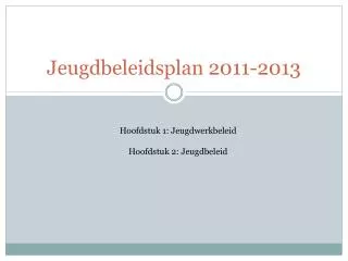 jeugdbeleidsplan 2011 2013