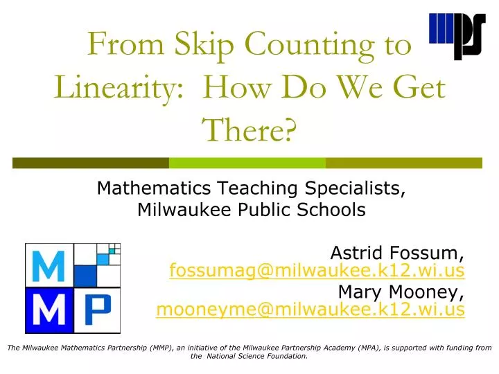 from skip counting to linearity how do we get there
