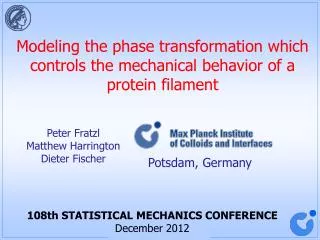 Modeling the phase transformation which controls the mechanical behavior of a protein filament