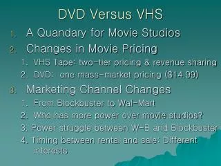 DVD Versus VHS
