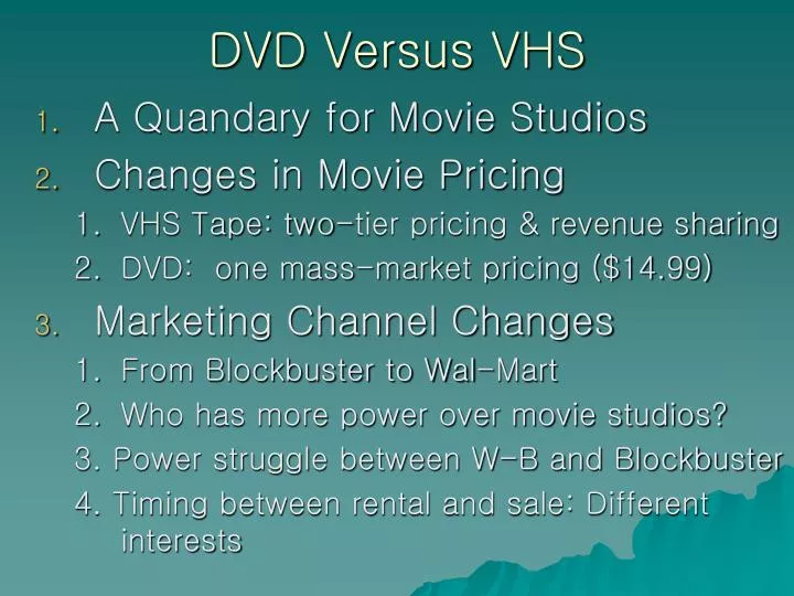 dvd versus vhs