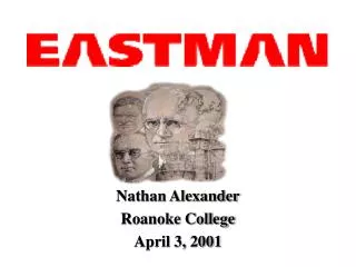 Nathan Alexander Roanoke College April 3, 2001