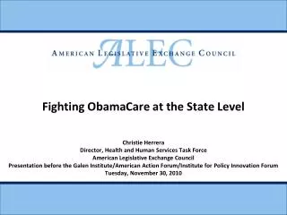 Fighting ObamaCare at the State Level