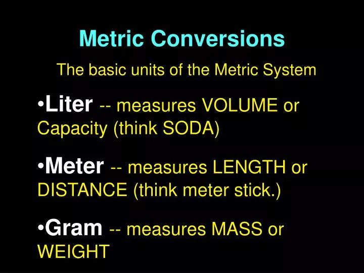 metric conversions