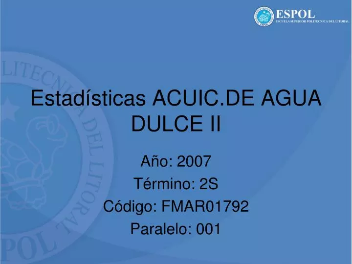 estad sticas acuic de agua dulce ii