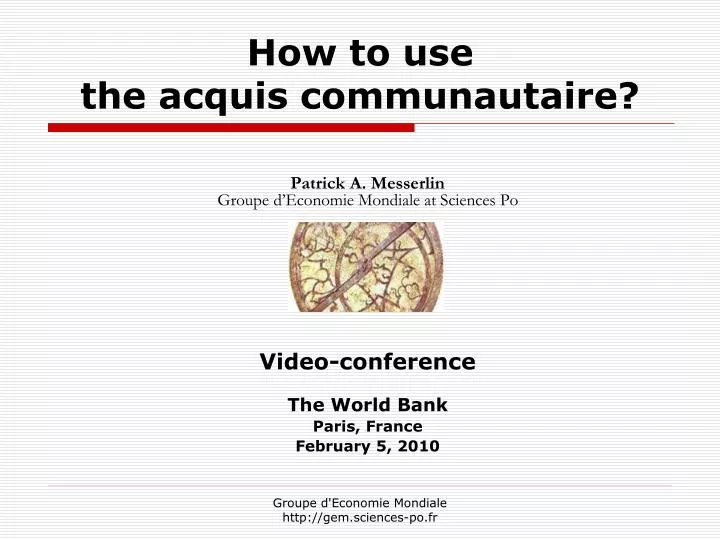 how to use the acquis communautaire
