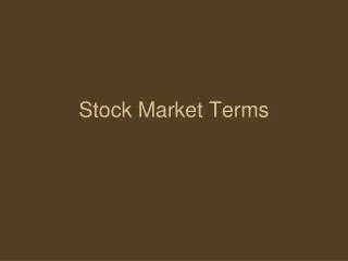 Stock Market Terms