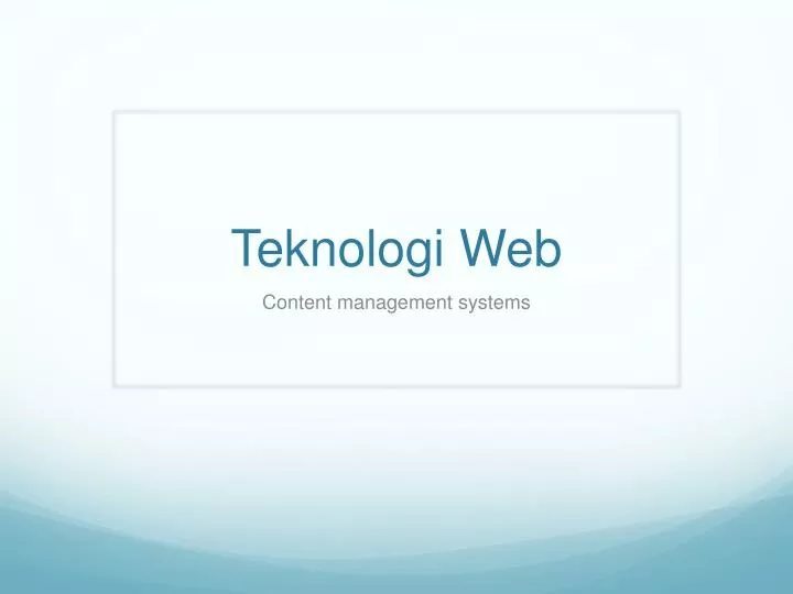 teknologi web