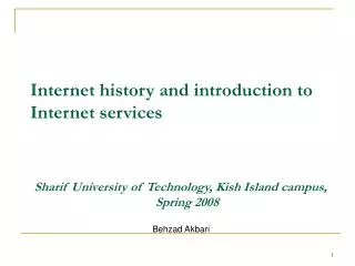 Internet history and introduction to Internet services