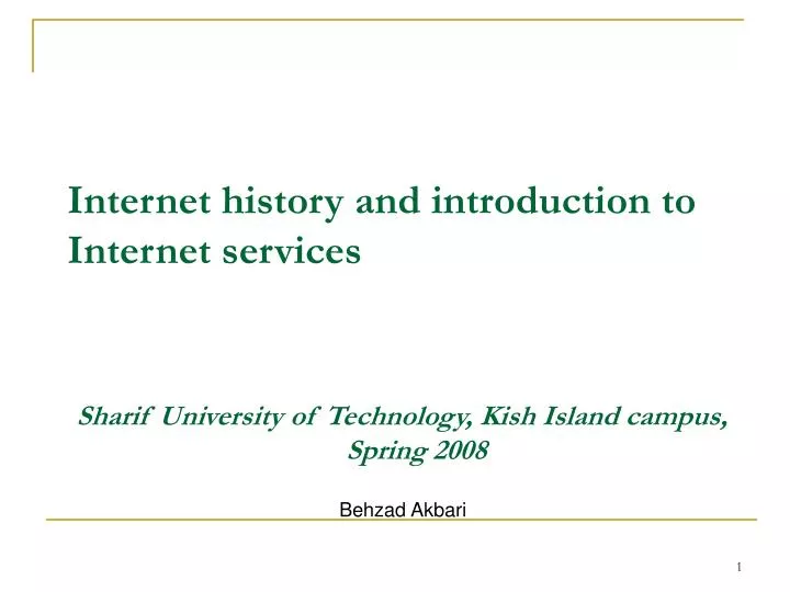 internet history and introduction to internet services