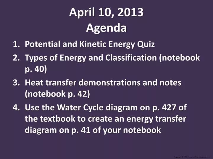 april 10 2013 agenda