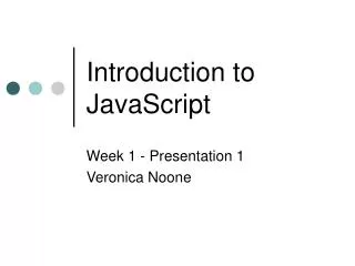 Introduction to JavaScript