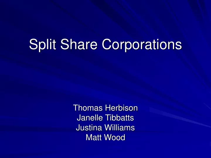 split share corporations