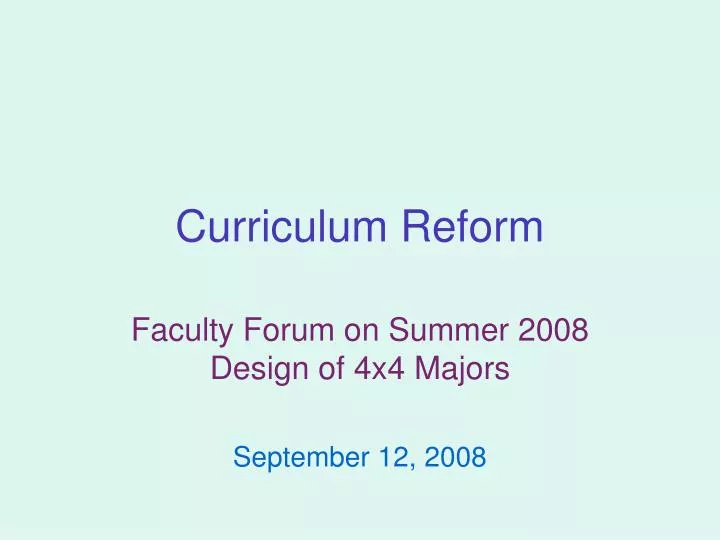 curriculum reform