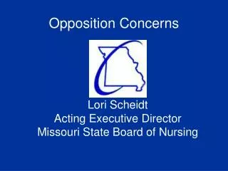 Lori Scheidt Acting Executive Director Missouri State Board of Nursing