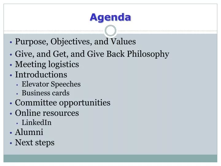 agenda