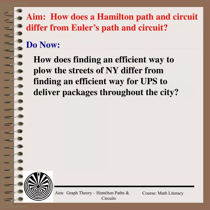 aim how does a hamilton path and circuit differ from euler s path and circuit