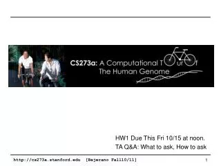 HW1 Due This Fri 10/15 at noon. TA Q&amp;A: What to ask, How to ask
