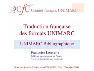 traduction fran aise des formats unimarc