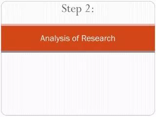 Analysis of Research