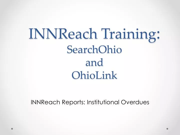 innreach training searchohio and ohiolink