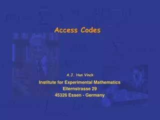 Access Codes