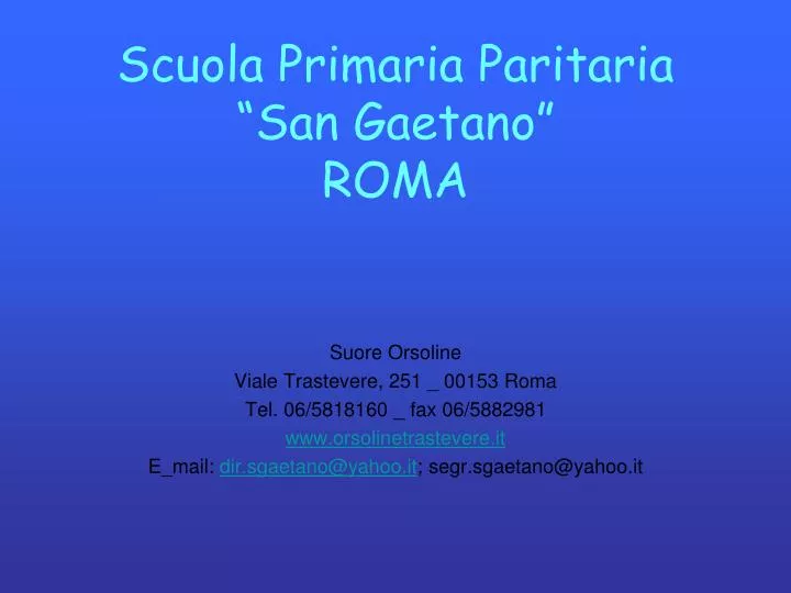 scuola primaria paritaria san gaetano roma