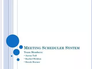 Meeting Scheduler System