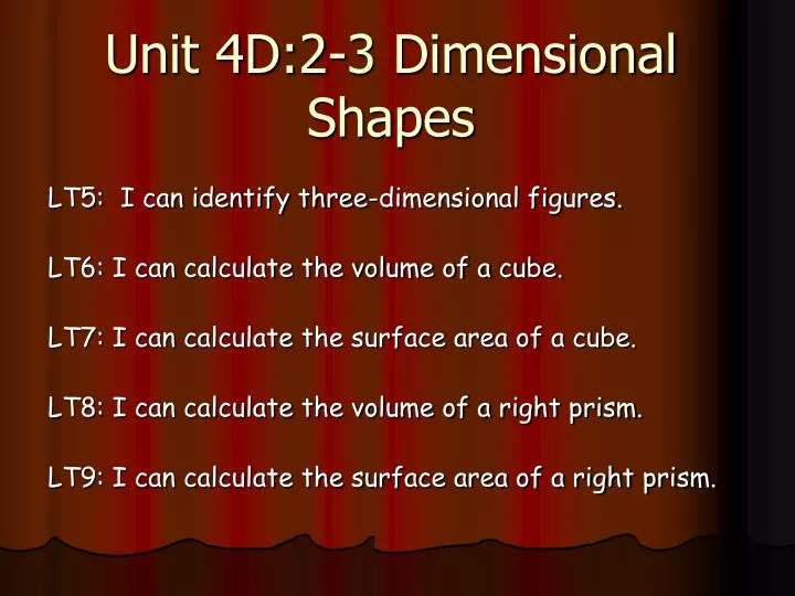 unit 4d 2 3 dimensional shapes