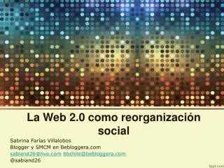 la web 2 0 como reorganizaci n social