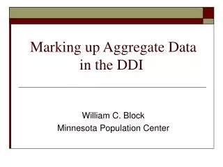 Marking up Aggregate Data in the DDI