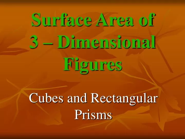 surface area of 3 dimensional figures