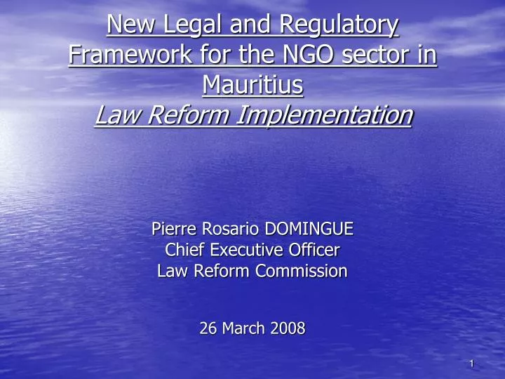new legal and regulatory framework for the ngo sector in mauritius law reform implementation