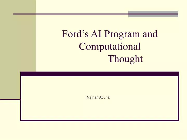 ford s ai program and computational thought