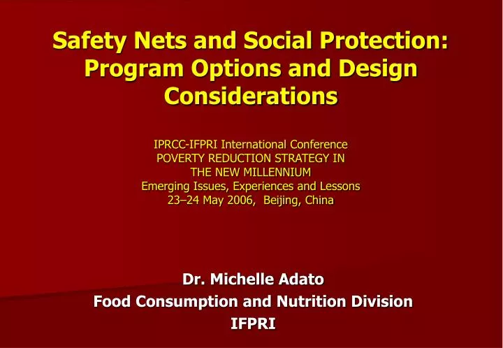 dr michelle adato food consumption and nutrition division ifpri