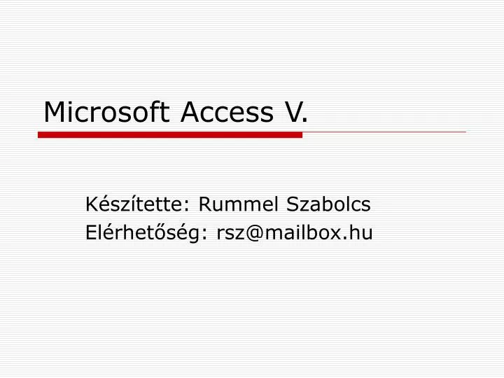 microsoft access v