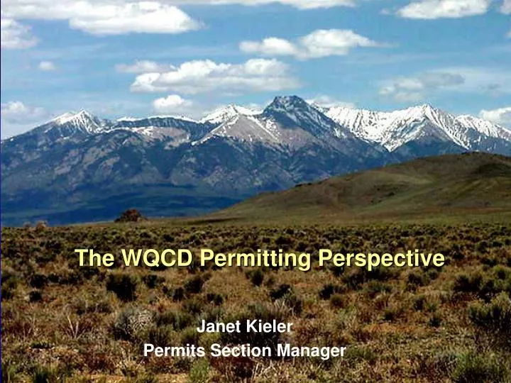 the wqcd permitting perspective