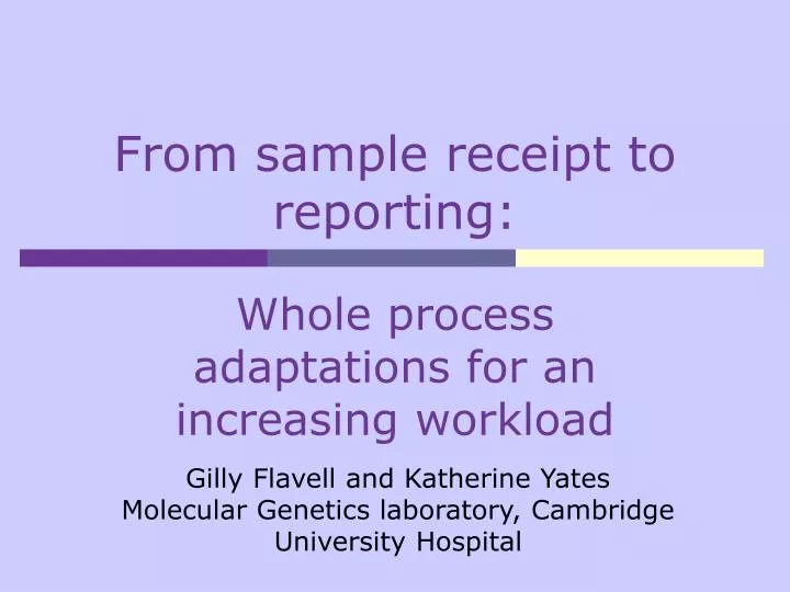from sample receipt to reporting