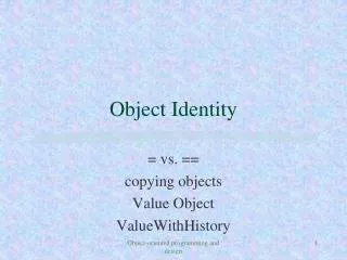 Object Identity