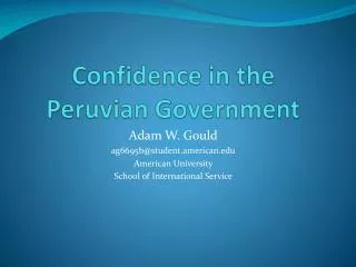 Confidence in the Peruvian Government