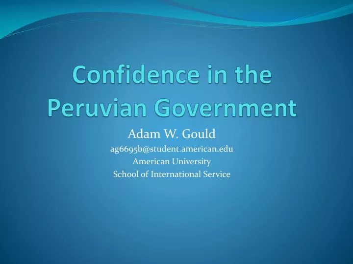 confidence in the peruvian government