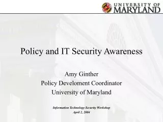 Policy and IT Security Awareness