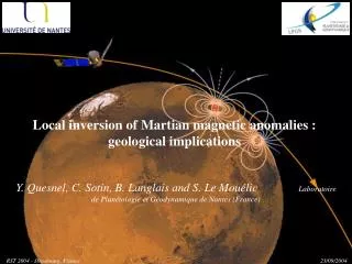 Local inversion of Martian magnetic anomalies : geological implications