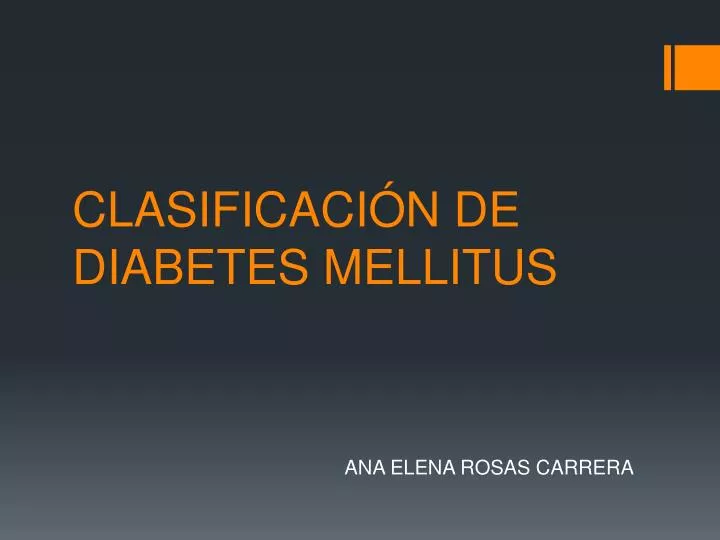 clasificaci n de diabetes mellitus