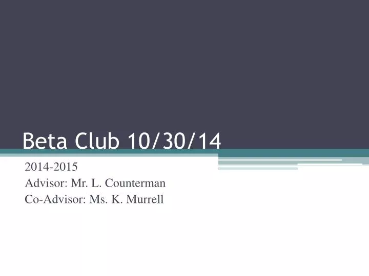 beta club 10 30 14