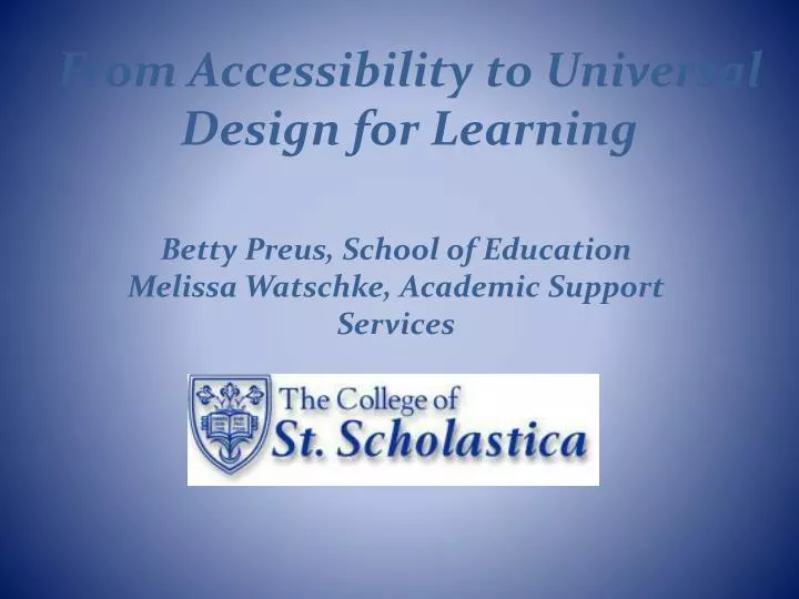 from accessibility to universal design for learning