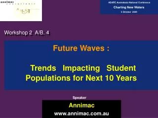 Future Waves : Trends Impacting Student Populations for Next 10 Years