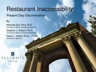 Restaurant Inaccessibility: