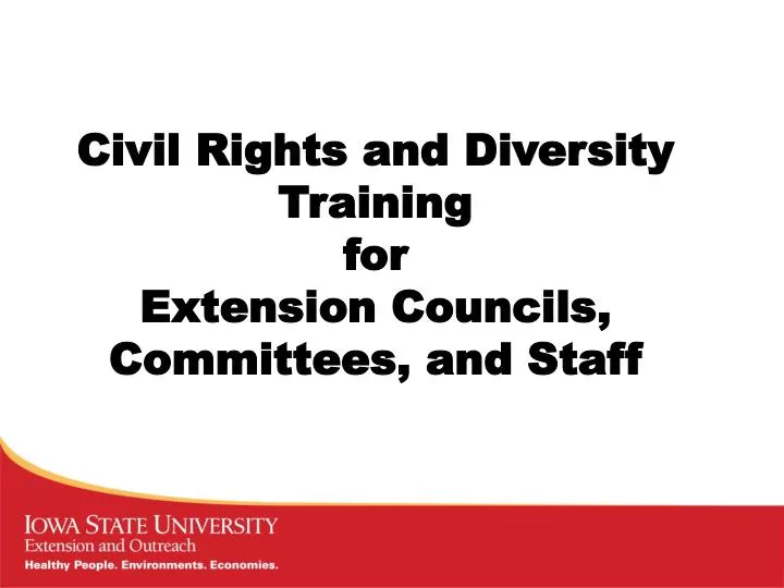 civil rights and diversity training for extension councils committees and staff