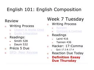 English 101: English Composition